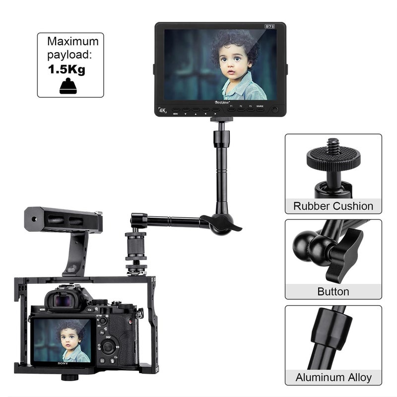 FOMITO 11 inch Articulating Magic Arm + Super Clamp for DSLR Rig Camera to LCD Monito, LED Video Light - Image 3